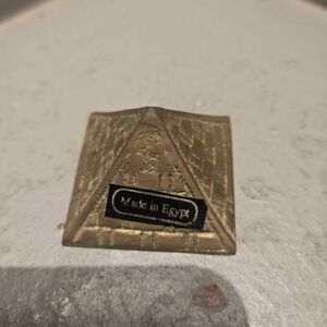 Brass Egyptian Pyramid Souvenir 1" Made in Egypt